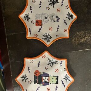 temptations by tara boofetti Halloween Appetizer Plates Mummy Frankenstein